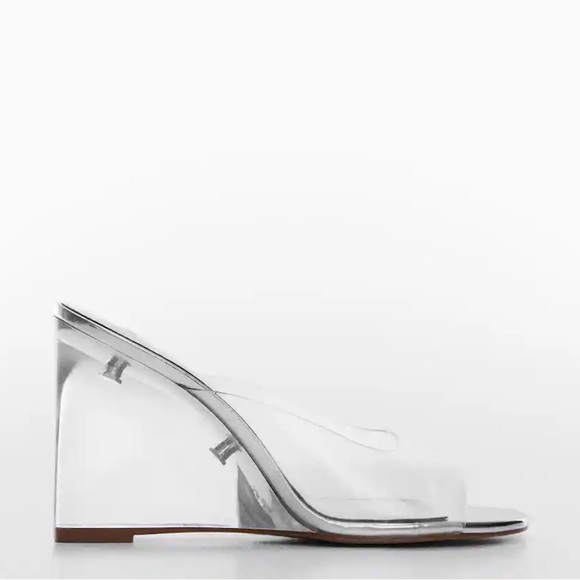 Mango Shoes - MANGO TRANSPARENT VINYL WEDGE SANDALS